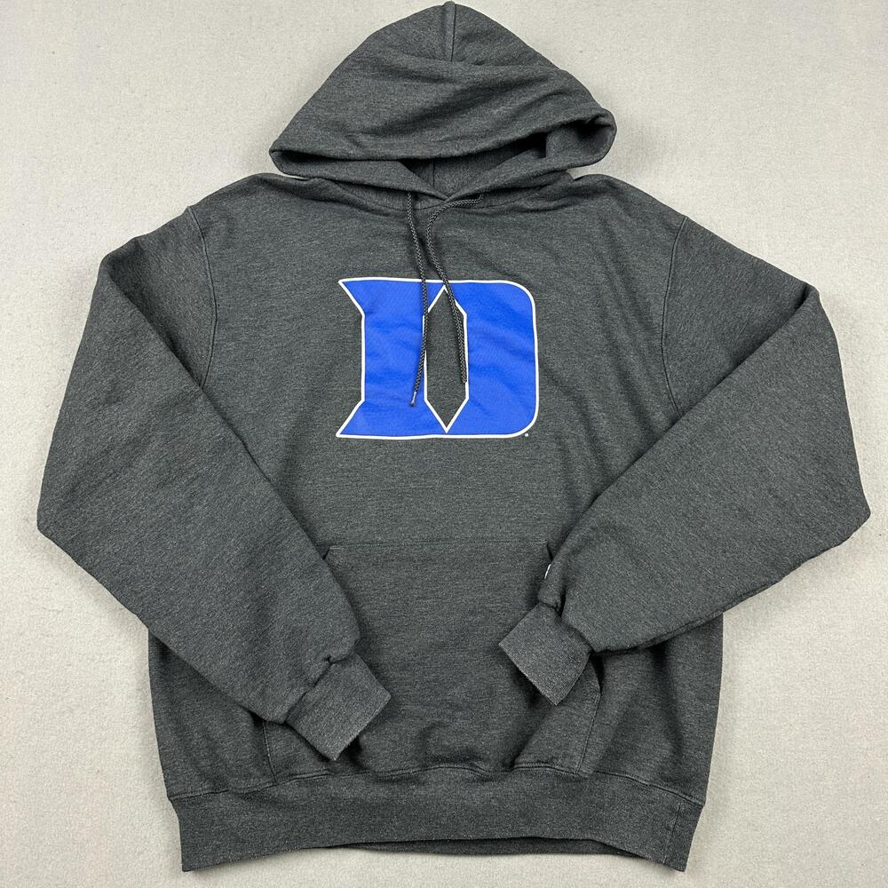 Duke Blue Devils Hoodie Sweatshirt Men Medium Gray NCAA Basketball Champion M